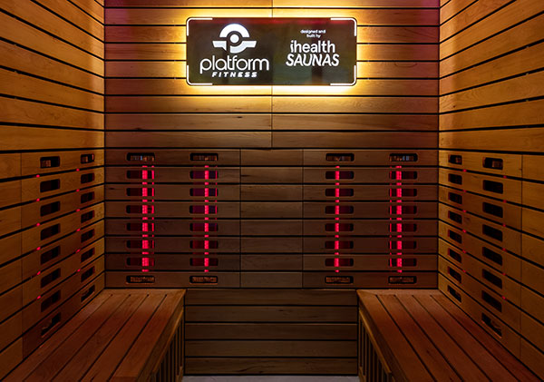 Member relaxing and recovering in the infra-red sauna